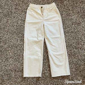 LC wide leg ankle ivory speckled jeans